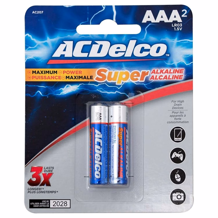 ACDelco AAA Alkaline Batteries - 2 Pack