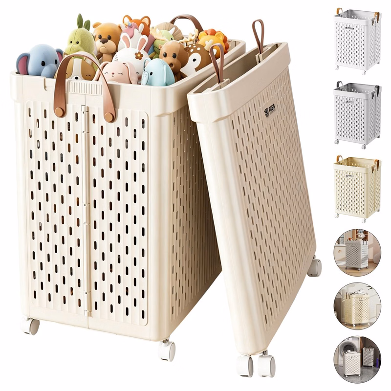 Foldable Laundry Hamper with Wheels