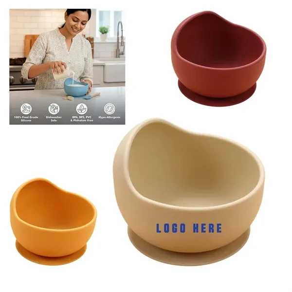 Custom 4.72 Inch Food-Grade Silicone Suction Bowl — Safe Feeding Promo for Families 1