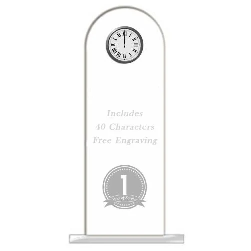 Acrylic: Round Top Clock 4x12x.4" Clear, 5x2 clear 1