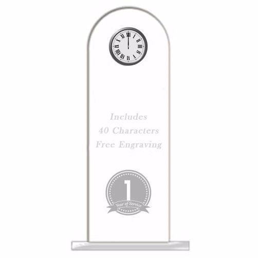 Acrylic: Round Top Clock 4x12x.4" Clear, 5x2 clear