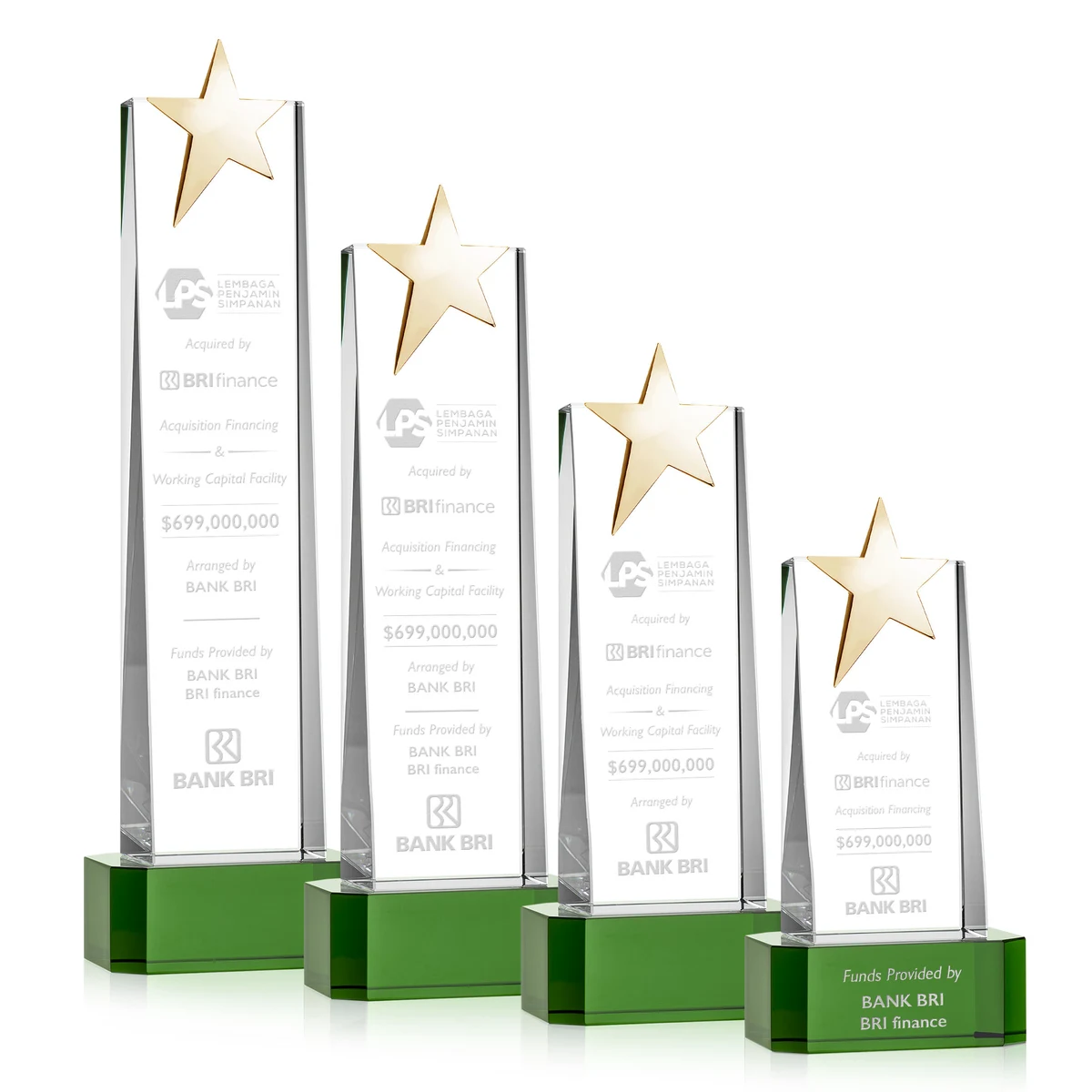 Fanshaw Gold Star Award on Base - Green 1