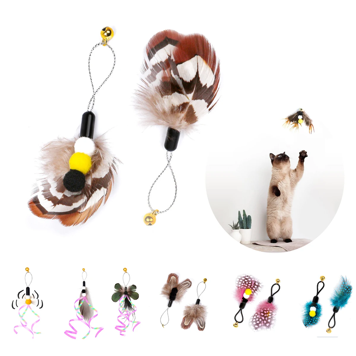 Cat Insect Feather Toy 1