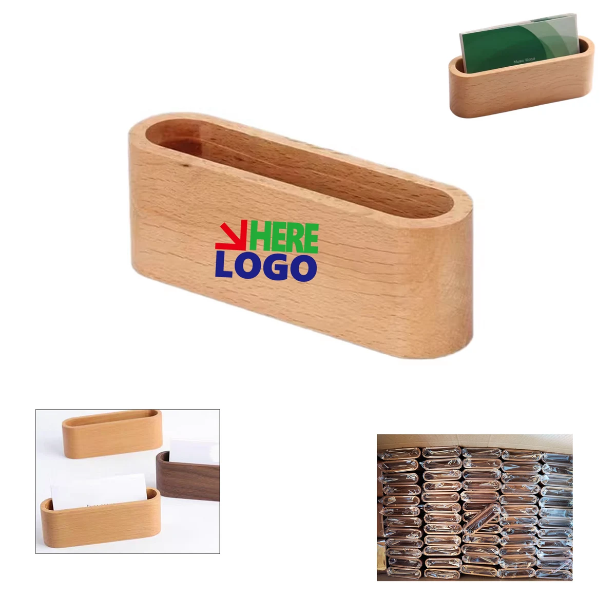 Solid Wood Business Card Holder 1