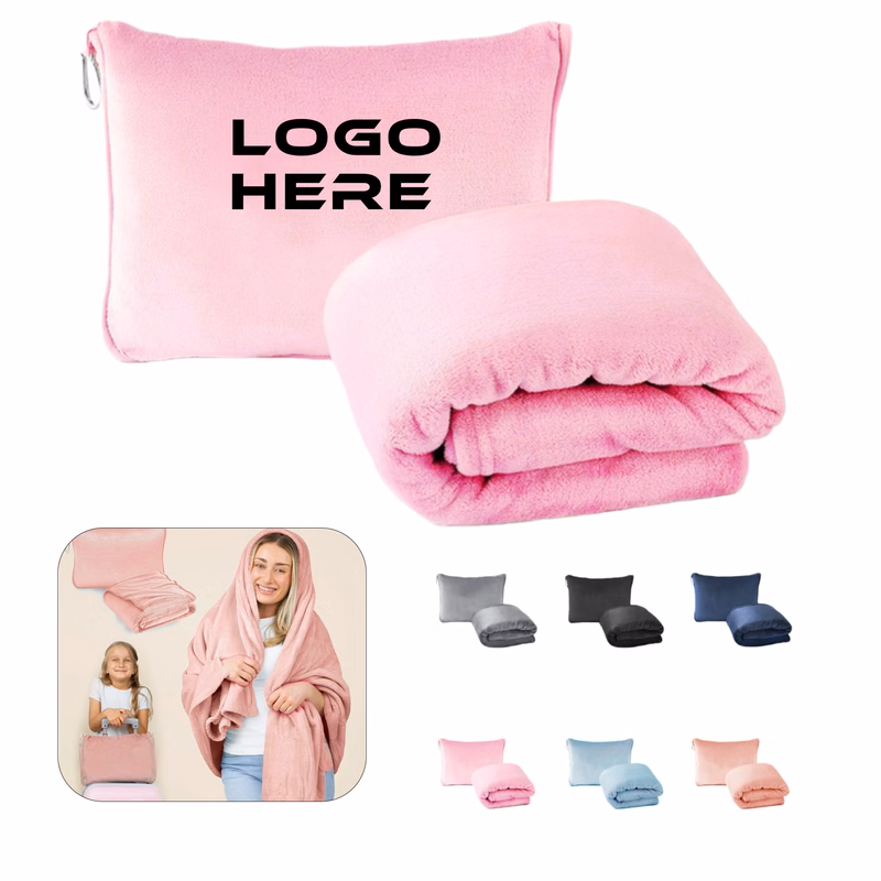 2 In 1 Soft Travel Blanket Pillow