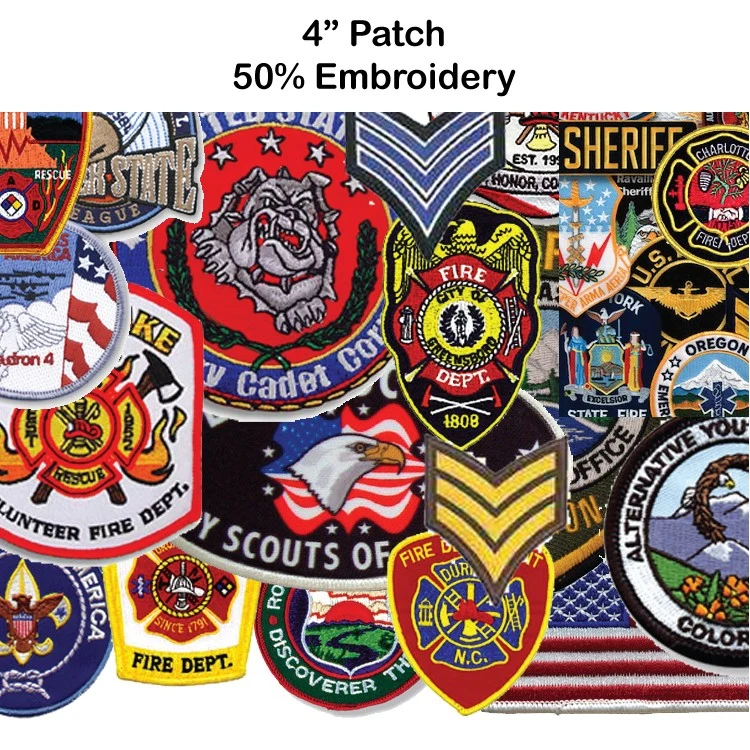 4" Embroidered Patch - 50% Embroidery 1
