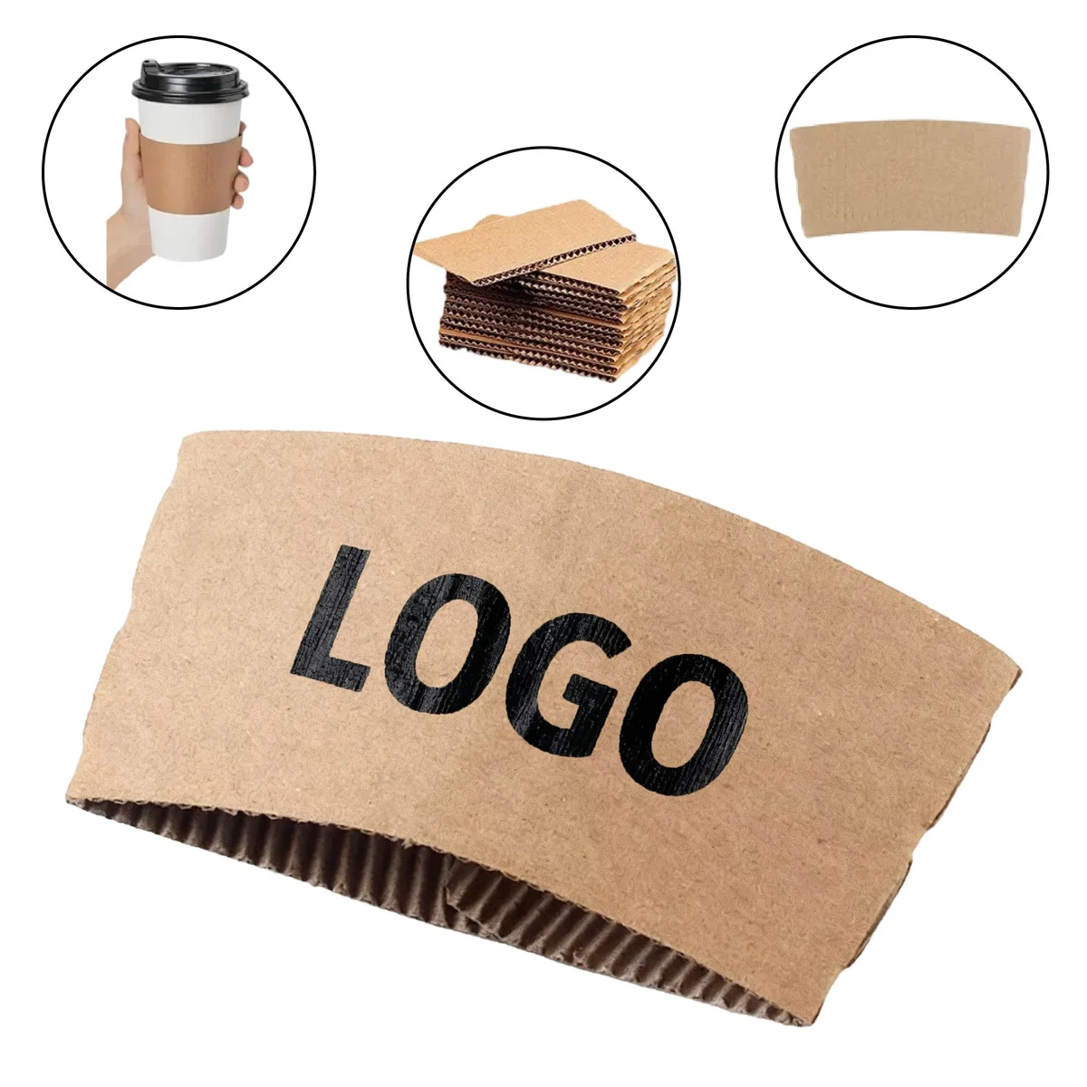 Biodegradable Kraft Paper Corrugated Cup Sleeve 1