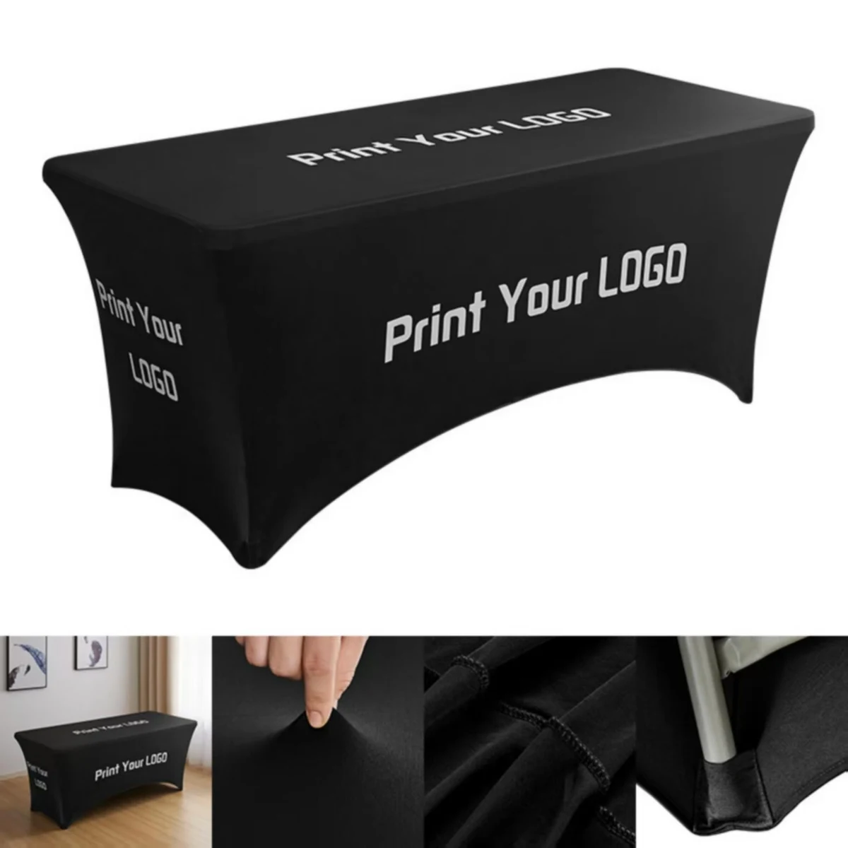 MOQ:1pc Custom Stretch Trade Show Table Cloth 1