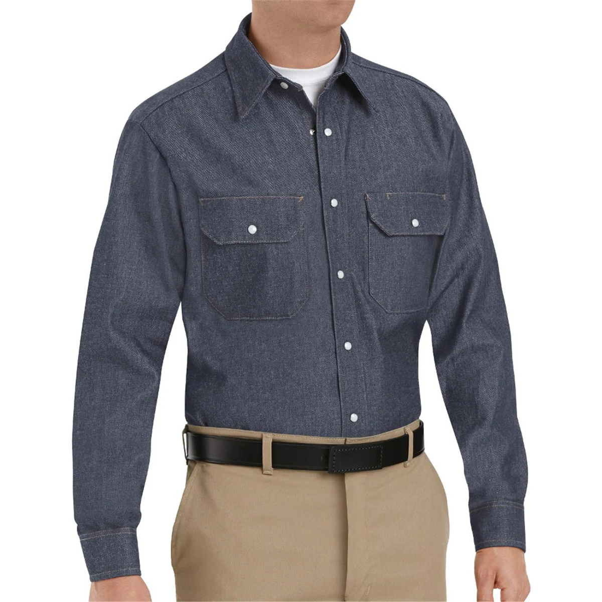 Men's Deluxe Denim Long Sleeve Shirt - SD78 1