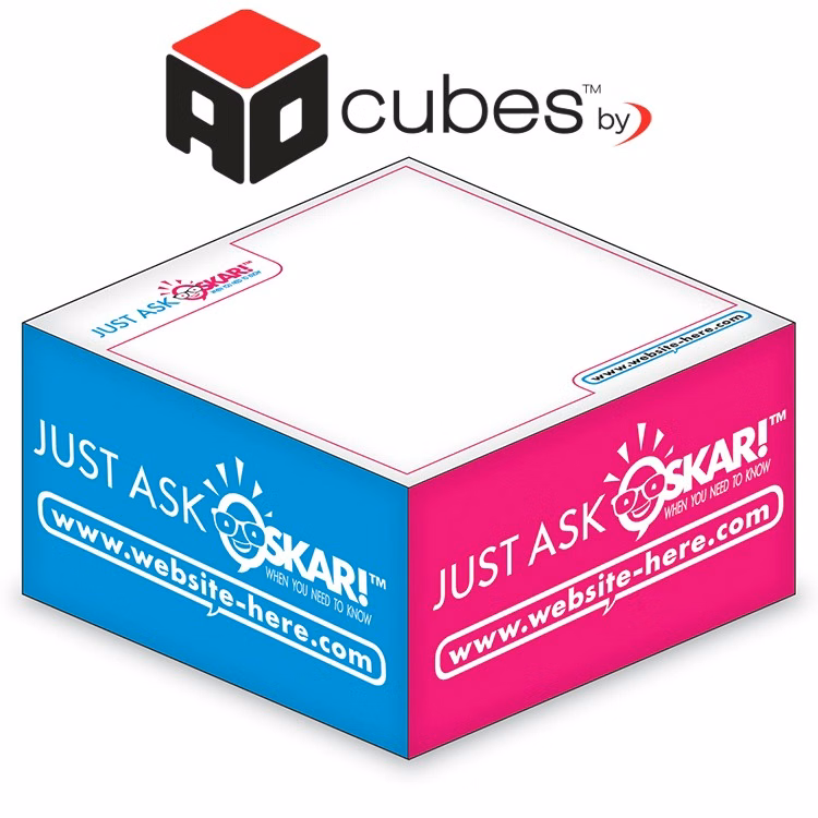Ad Cubes™ - Memo Notes - 2.75x2.75x1.375-2 Colors, 1 Side Design
