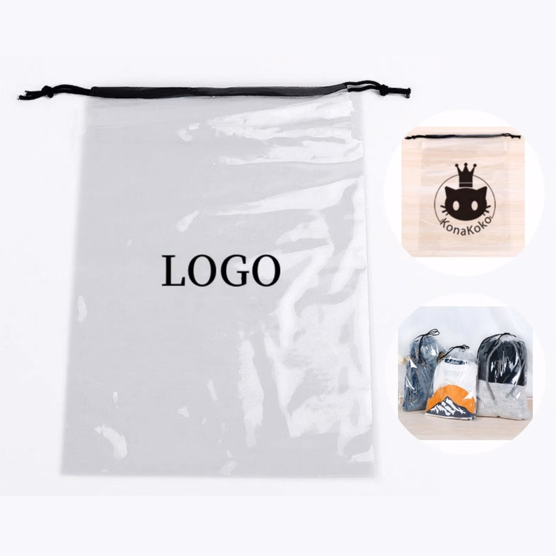 Disposable Clear Drawstring Bag