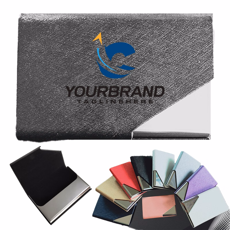 Business Stainless Steel Business Card Box PU Material