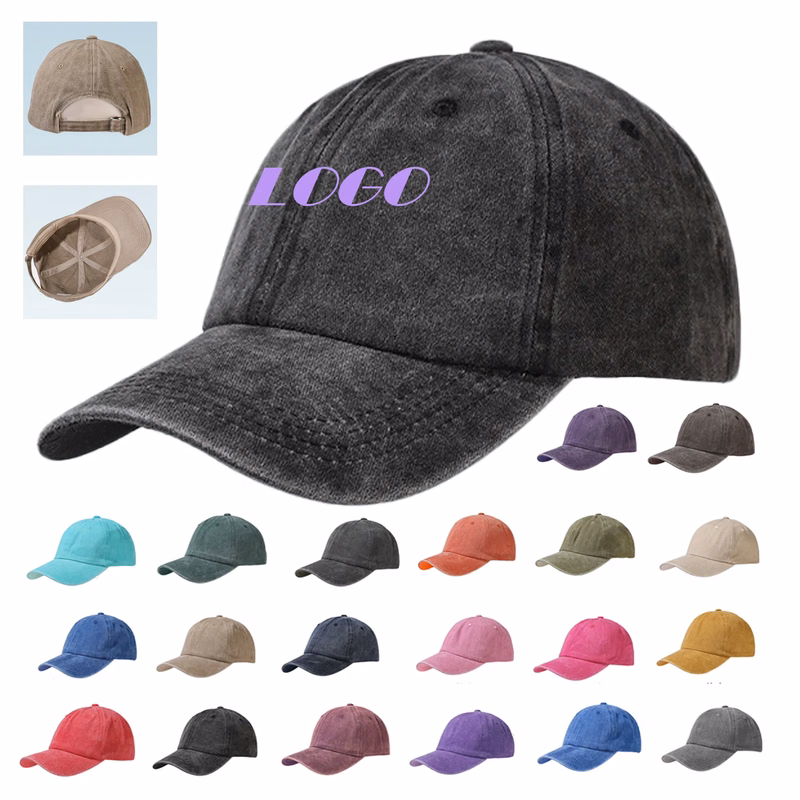 MOQ 20 Washed Vintage Baseball Cap Adjustable Sun Hat