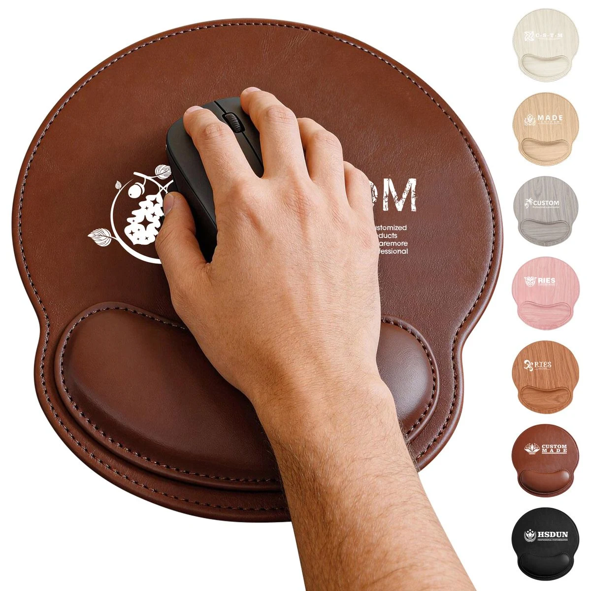 PU Leather Wrist Support Mouse Pad 1