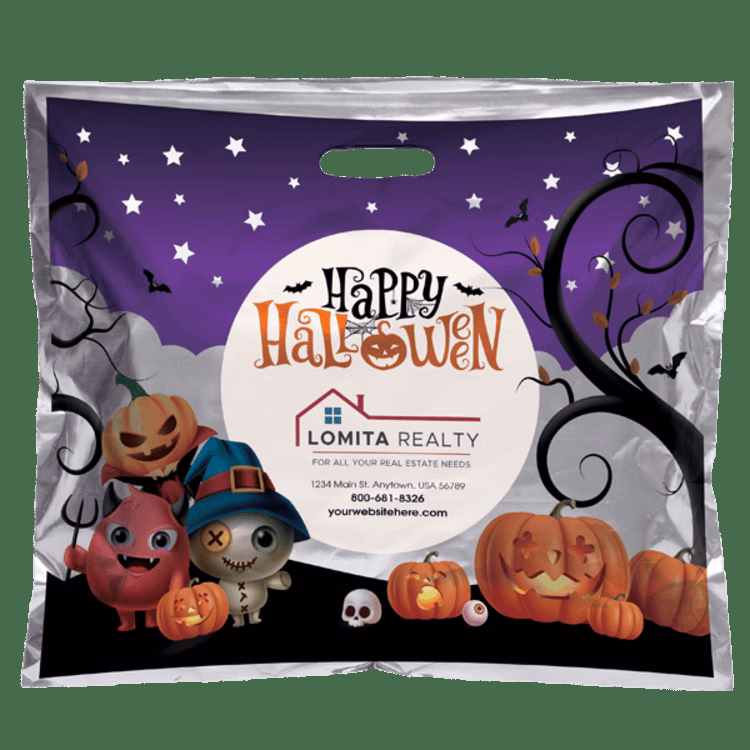 Full Color 2-Sided Reflective Silver Plastic Bag (18" x 15")