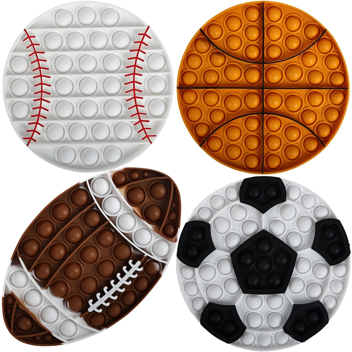 Silicone Pop Bubble Football Rugby Soccer Sensory Fidget Toy 1