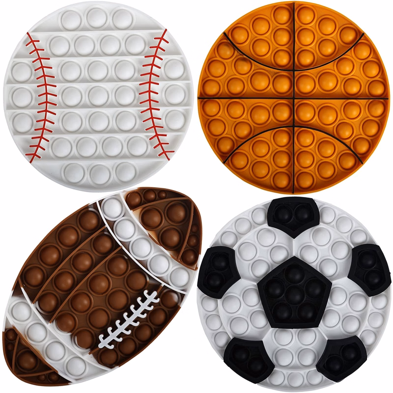 Silicone Pop Bubble Football Rugby Soccer Sensory Fidget Toy