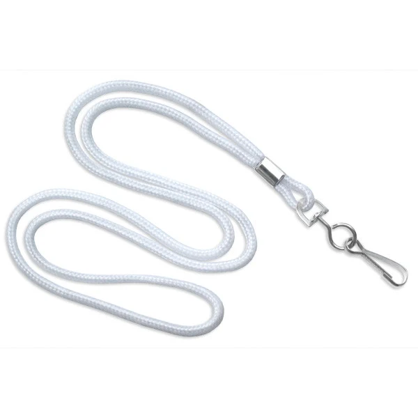 1/8" Blank Lanyard w/Swivel Hook (White) 1