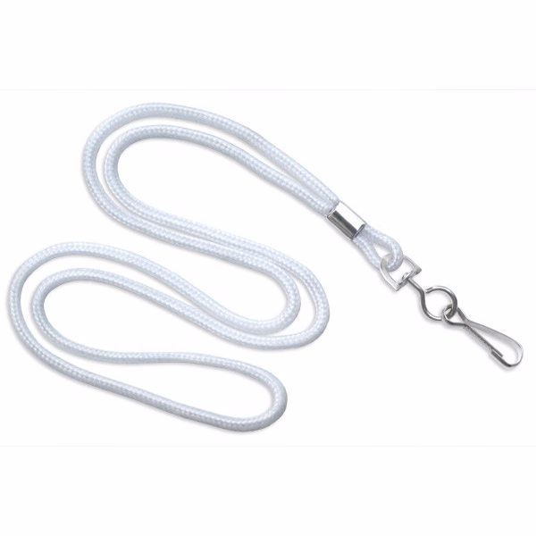 1/8" Blank Lanyard w/Swivel Hook (White)