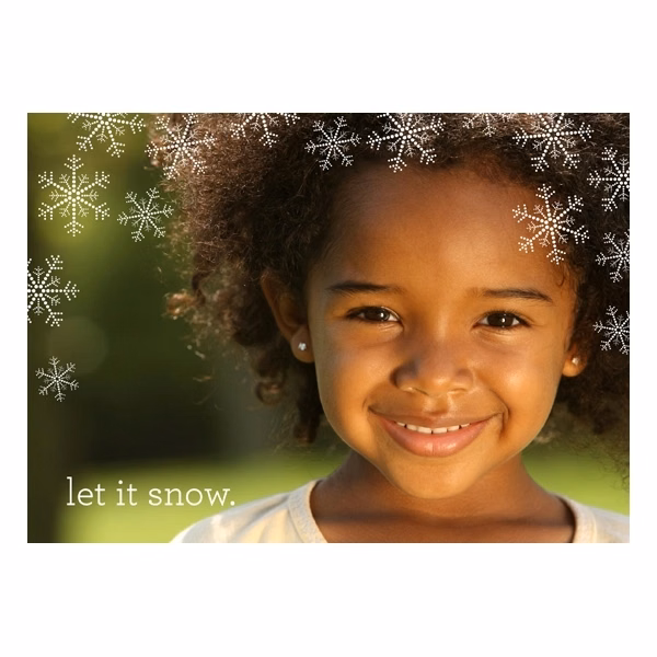Sprinkling Retro Snow Horizontal Photo Card
