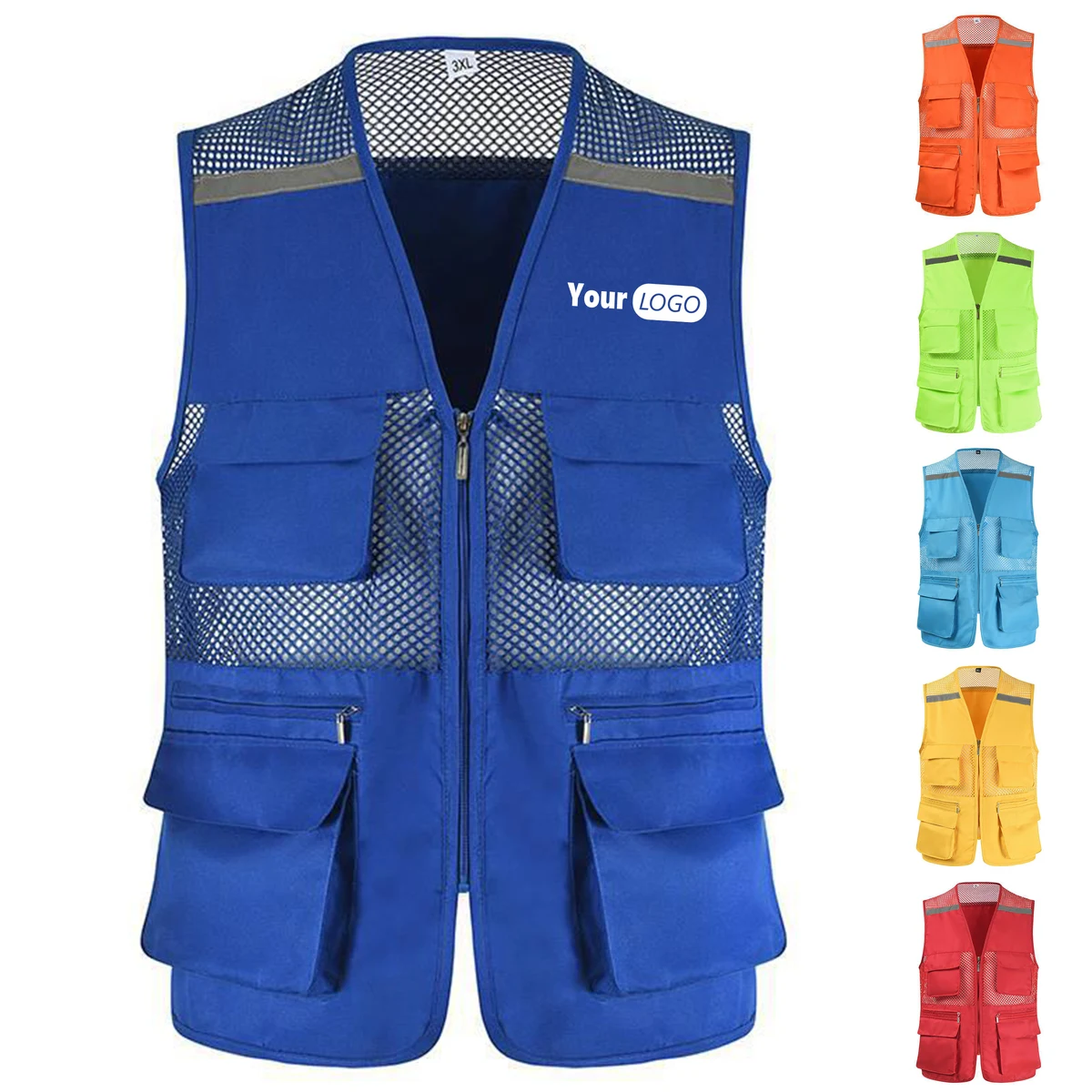 Polyester Fishing Net Reflective Vest Activity Suit 1