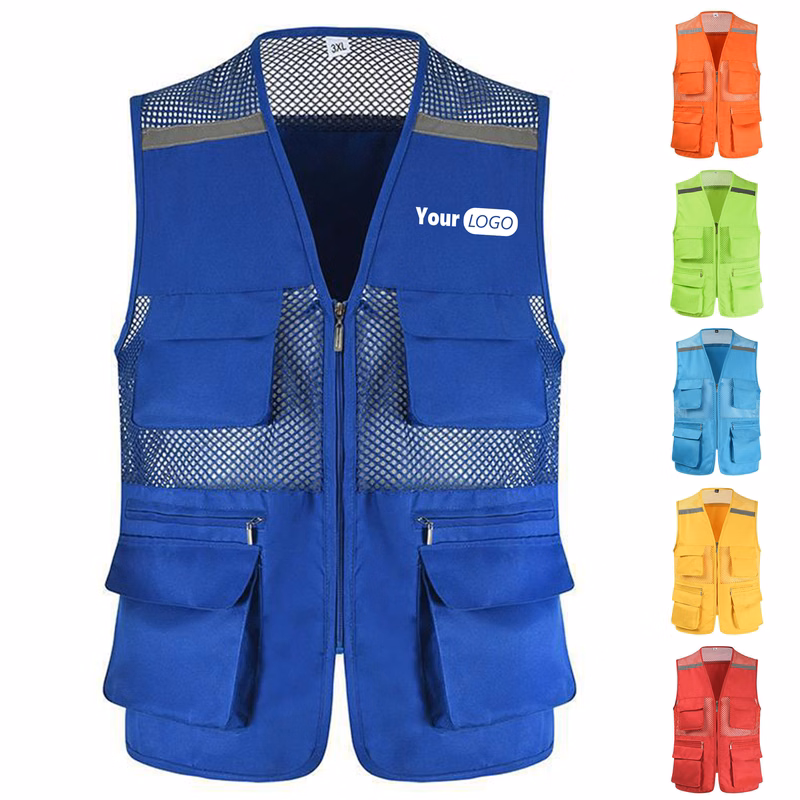 Polyester Fishing Net Reflective Vest Activity Suit