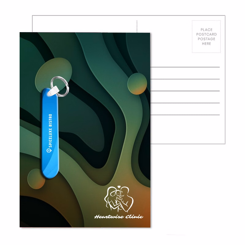 Post Card with 3.5" Nail File With Keyring