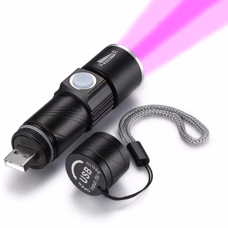 USB Rechargeable Portable Ultraviolet Flashlight