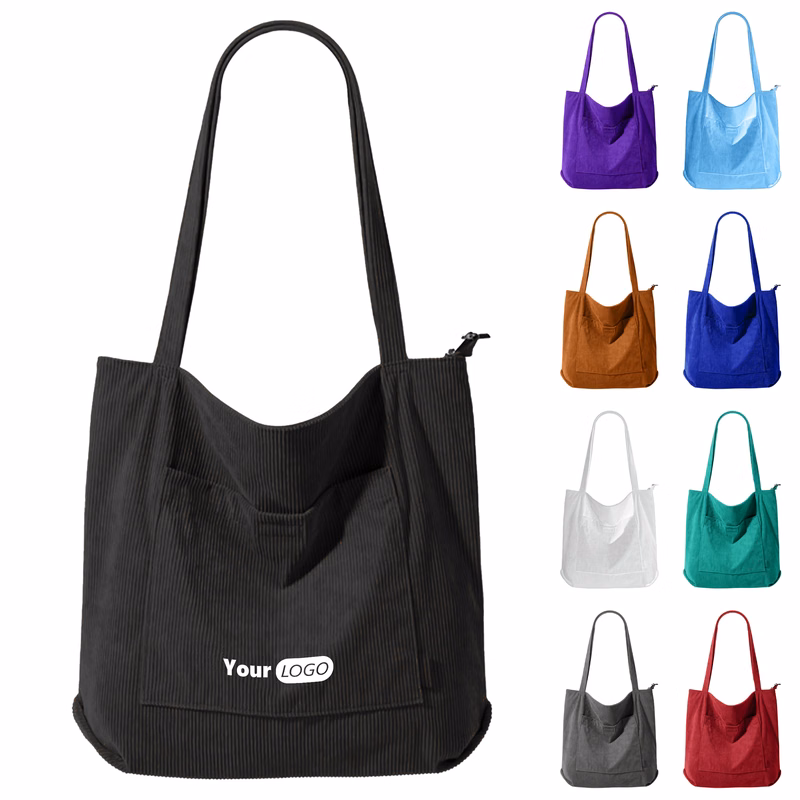 Canvas Retro Corduroy Shoulder Bag ?C Waterproof And Stylish