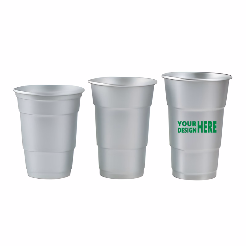 MOQ 100 Eco-Friendly Aluminum Disposable Cups for Summer Parties