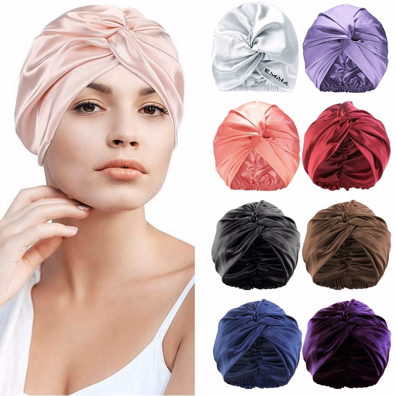 Smooth Stretch Satin Sleep Cap for Women Hair Care