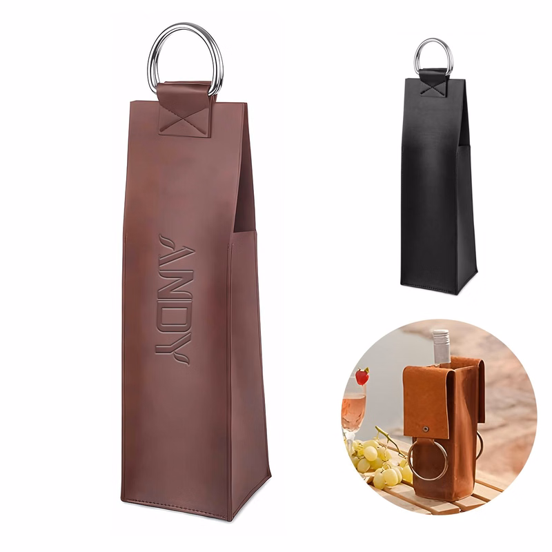 Leather 1-Bottle Wine Tote