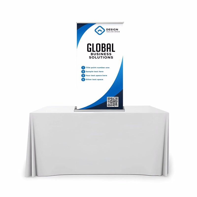 Silverstep Tabletop 24'' Retractable Banner Stand With Light