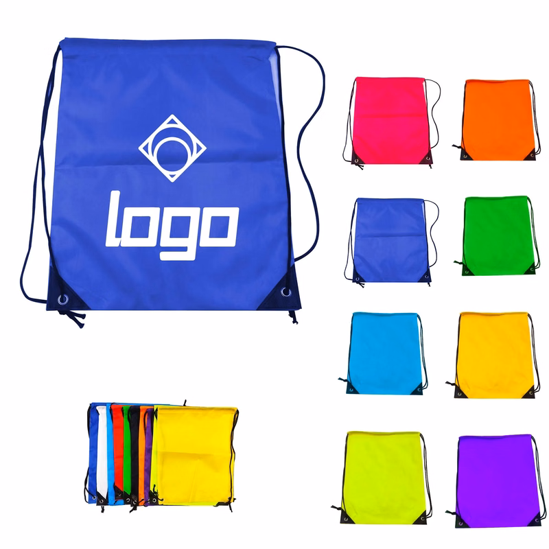 210D Polyester Drawstring Backpack  With Reinforced Corner