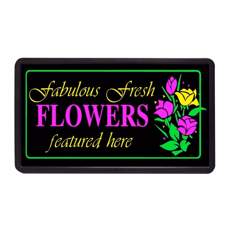 Fabulous Fresh Flowers 13" x 24" Simulated Neon Sign