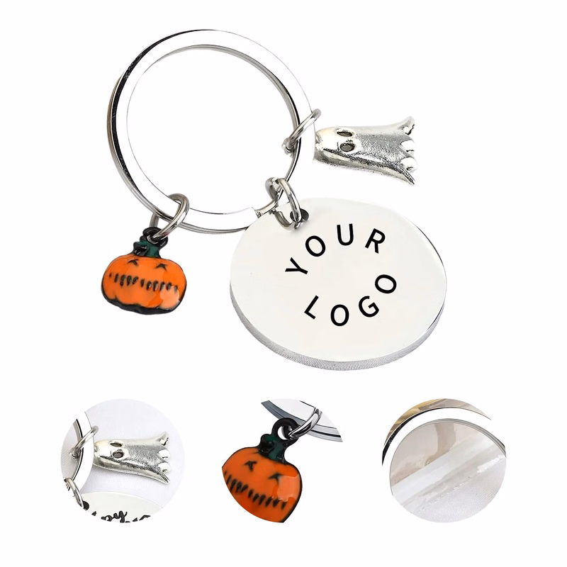 Halloween Pumpkin Ghosts Keychain