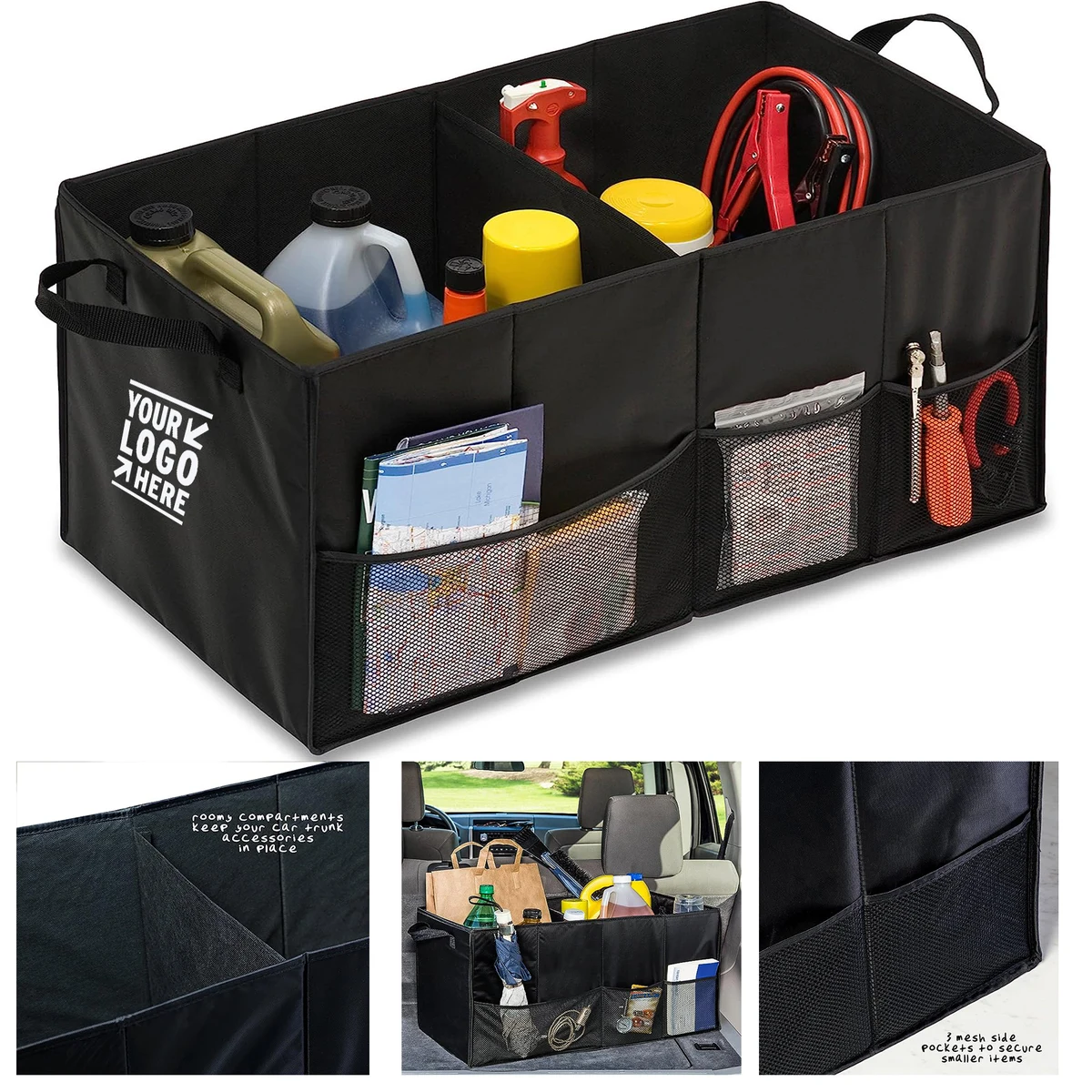 Black Folding Car Trunk Organizer Soft Storage Chest
1