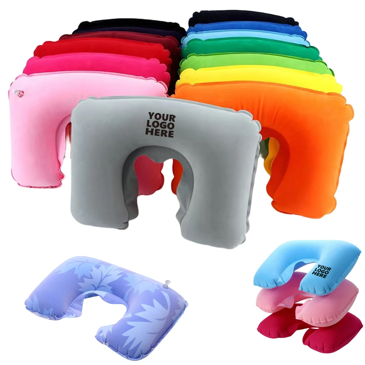MOQ50 U-Shaped Inflatable Travel Neck Pillow 1