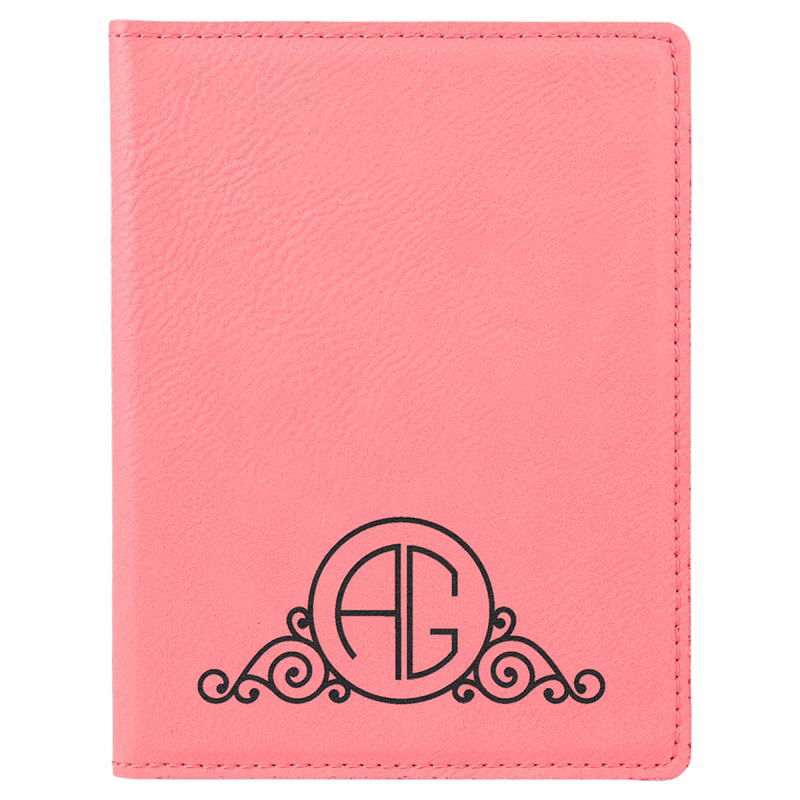 4 1/4" x 5 1/2" Pink Leatherette Passport Holder
