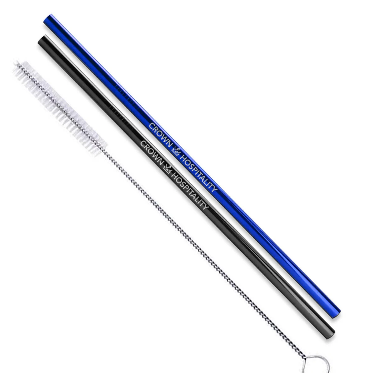 Straight Stainless Steel Straws: Set of 2 in Black, Blue, and/or Rainbow 1