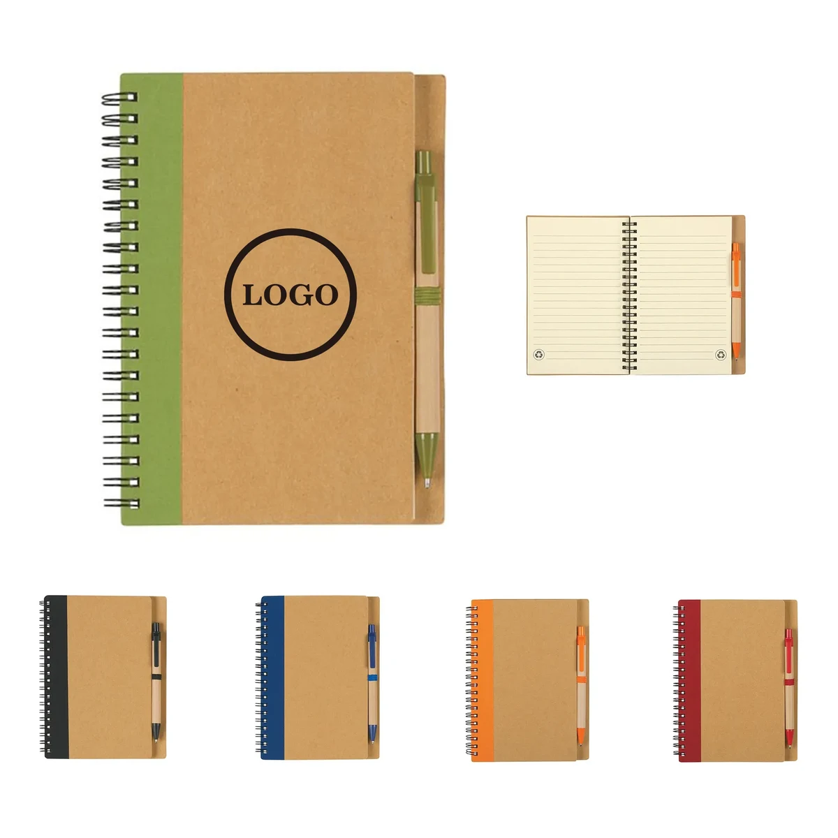 Kraft Cover Spiral Notebook & Pen 1