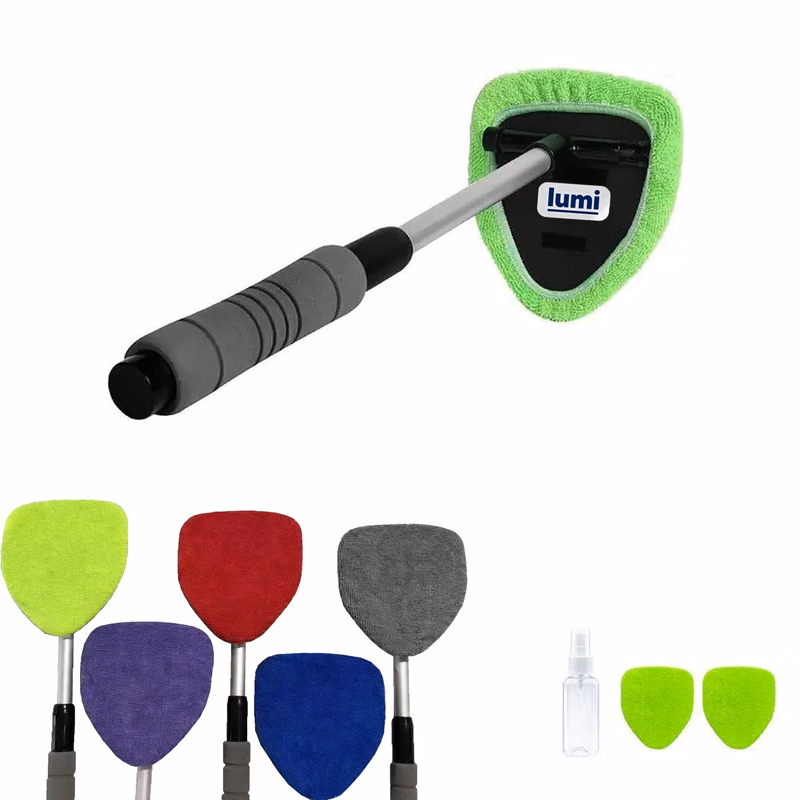 Microfiber Car Window Cleaning Tool With 2 Cloth Pad