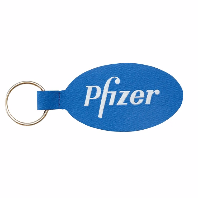 Woven Oval Key Fob w/ Woven Black Backing & Split Ring - "Elite" Weave