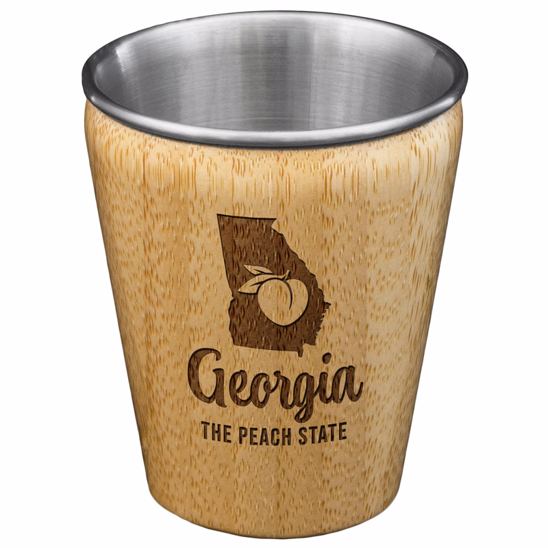 Georgia State Bamboo and Stainless Steel Shot Glass