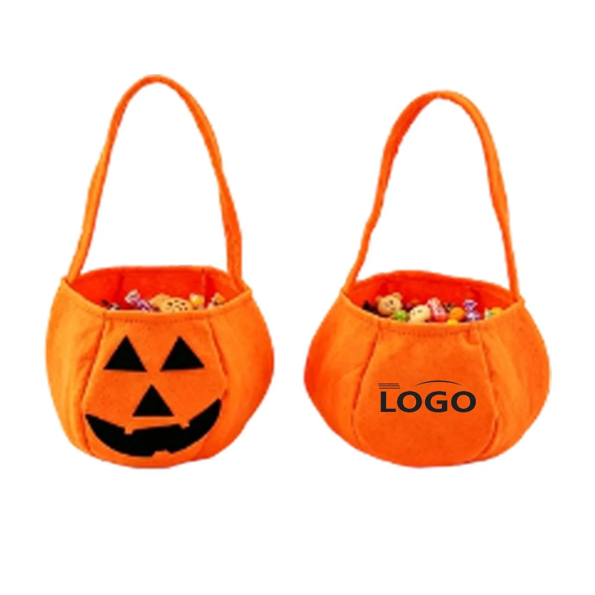 Felt Pumpkin Candy Bag for Halloween Treats 1
