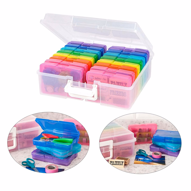 4 x 6 Inches Photo Storage Craft Keeper with 16 Organization Cases For Pictures