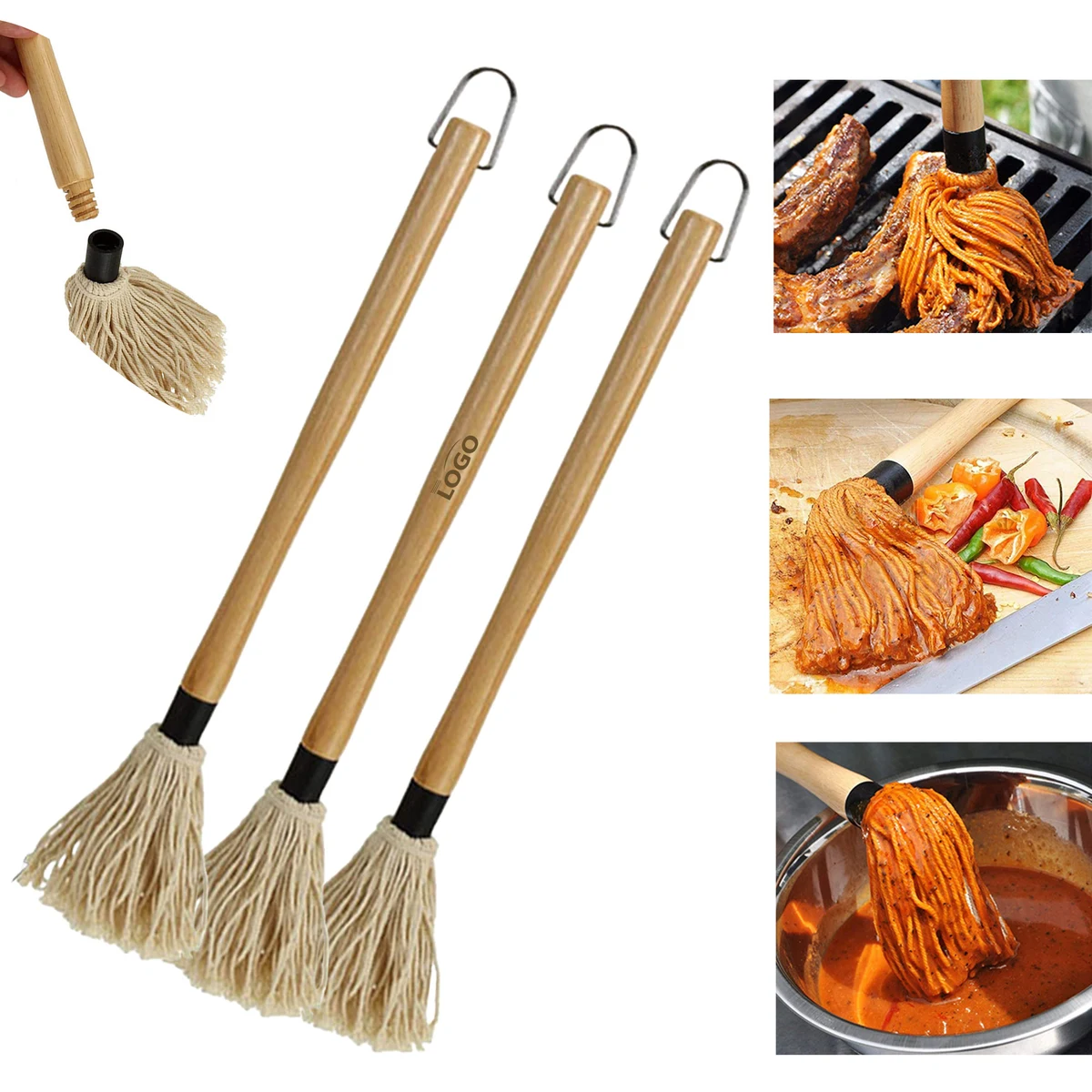 Personalized Wooden BBQ Basting Brush 1
