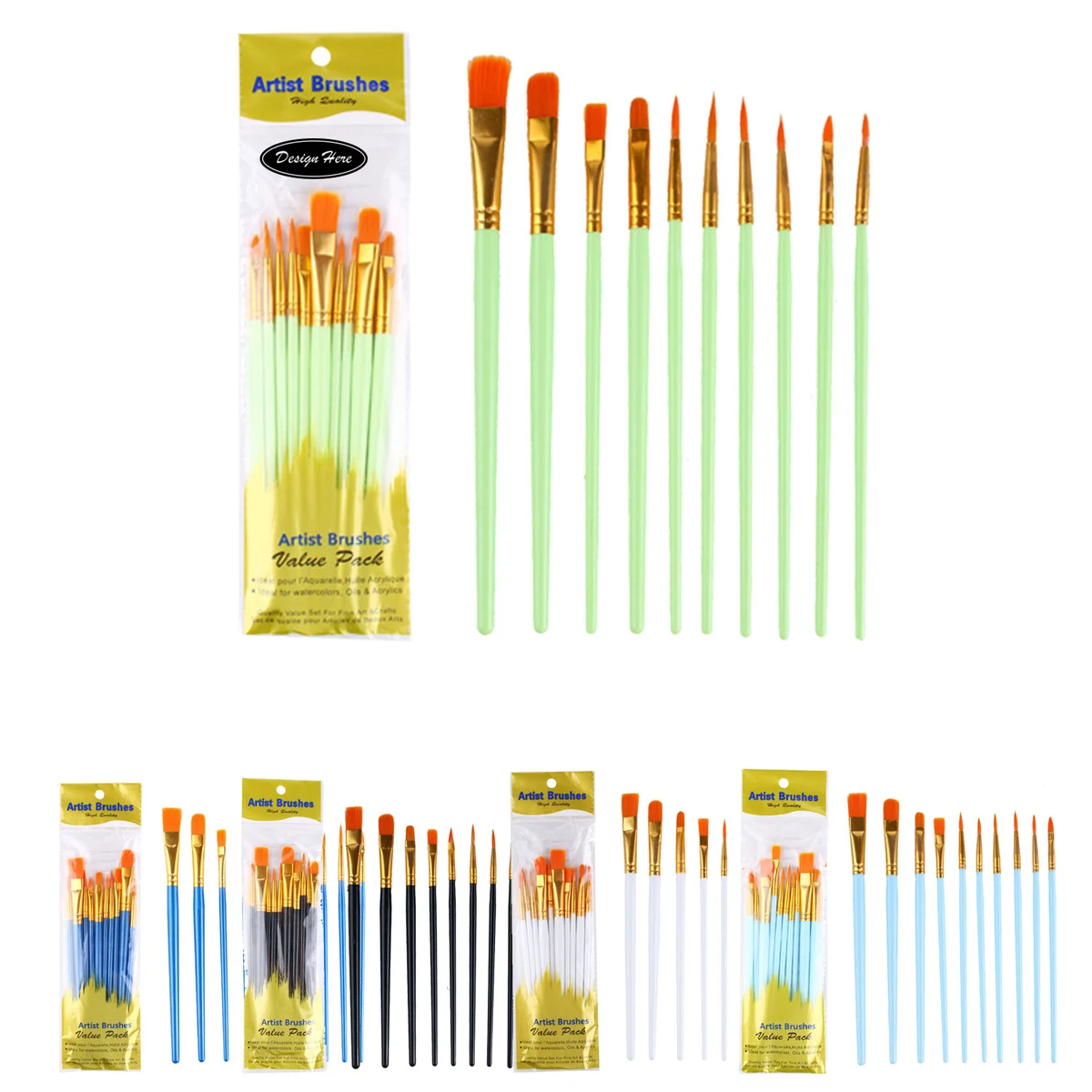 Professional Nylon Brushes for Acrylic & Watercolor Painting 1