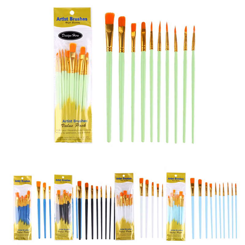 Professional Nylon Brushes for Acrylic & Watercolor Painting