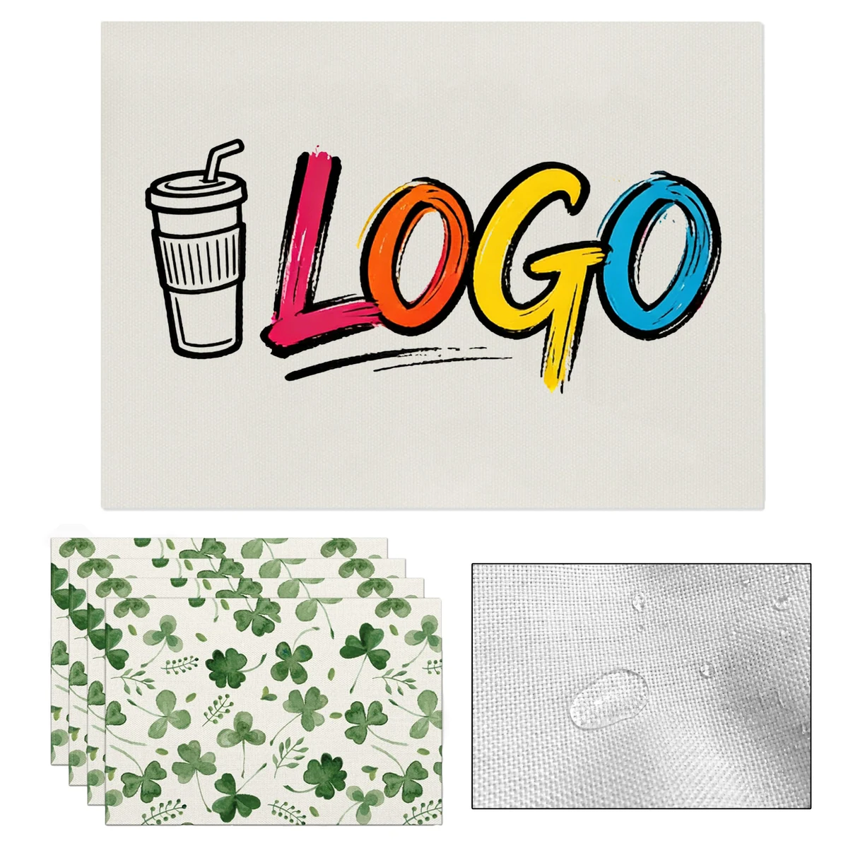 Waterproof Linen Full-color Printed Heat-insulating Placemat 1